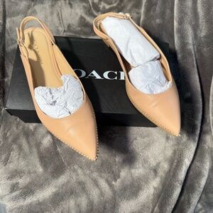 Coach Vae Leather Skimmer Slingbacks – Size 8.5B